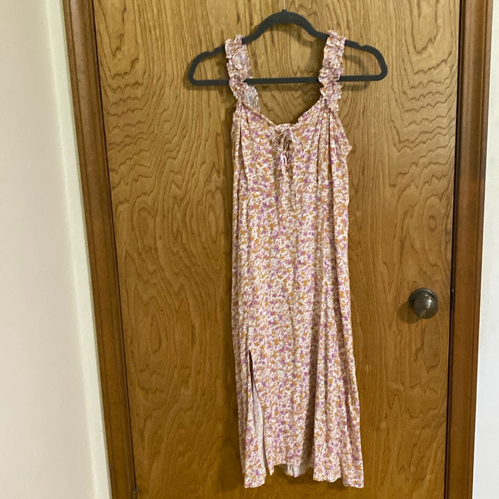 Japna Floral Sundress with slit up the side 100% Viscose Medium Milkmaid Fairy